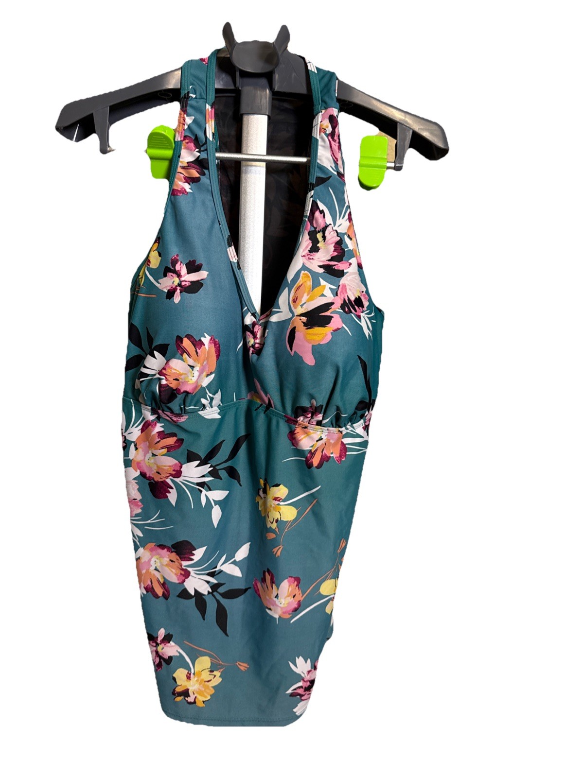 Torrid Teal Floral Wireless Racerback Tankini Top Only Size 2 In Torrid Size