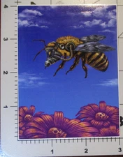 EMEK 3X4" GAS MASK BEE STICKER Art from silkscreen poster print N
