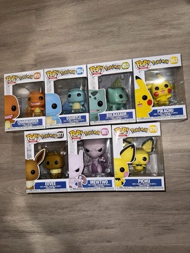 Pokemon Funko Pop Lot of 7 (Charmander, Squirtle, Bulbasaur, Pikachu, Mewtwo)
