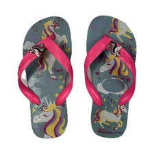 Havaianas Girls Unicorn Flip Flops Pink Rubber Sandals US Shoe Size 1