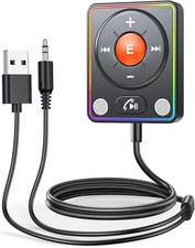 Bluetooth 5.4 AUX Car Adapter,Dual Mic Noise Cancellation,Plug Play,Nylon Braide