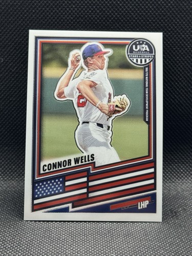 2026 Panini Stars & Stripes Prizm USA Baseball #40 Connor Wells | Base