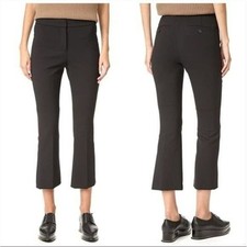  295 THEORY - Black Erstina Pioneer Flare Leg Crop Casual Dress Pants - Womens 0