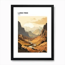 Lares Trek Peru 2 Hiking Trail Land Framed Wall Art Poster Canvas Print Picture