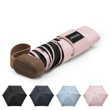 G4Free Mini Travel Folding Umbrella Compact 6.5 inches when folded , Pink