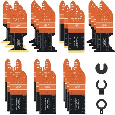 24Pc Oscillating Tool Blades, Professional Titanium Universal Multitool Blades f