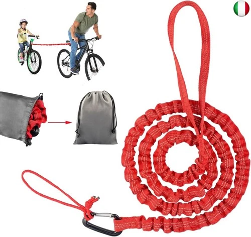 Corda da traino per bicicletta per bambini, cinghia di traino elastica, corda