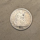 1873 Seated Liberty Half Dollar, No Arrows, Closed 3, Good+ Condition Cleaned QA