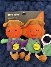 Squeaky Halloween Tuff Toys Dog Puppy Pumpkin Scarecrows New 2 Scarecrows       
