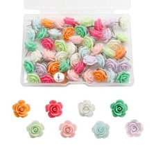 30 Pcs Small Flower Push Pins Decorative Thumb Tacks for Wall Colorful Push P...