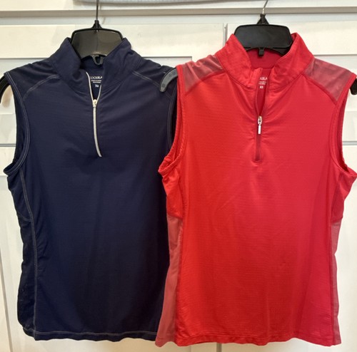 Lot of 2 - Women’s Coolblast Sleeveless Golf Equestrian Shirts 1/4 Zip Mesh XS