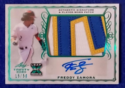 2020 Leaf Trinity FREDDY ZAMORA 3-Color Jersey Patch Auto RC Green 15/50
