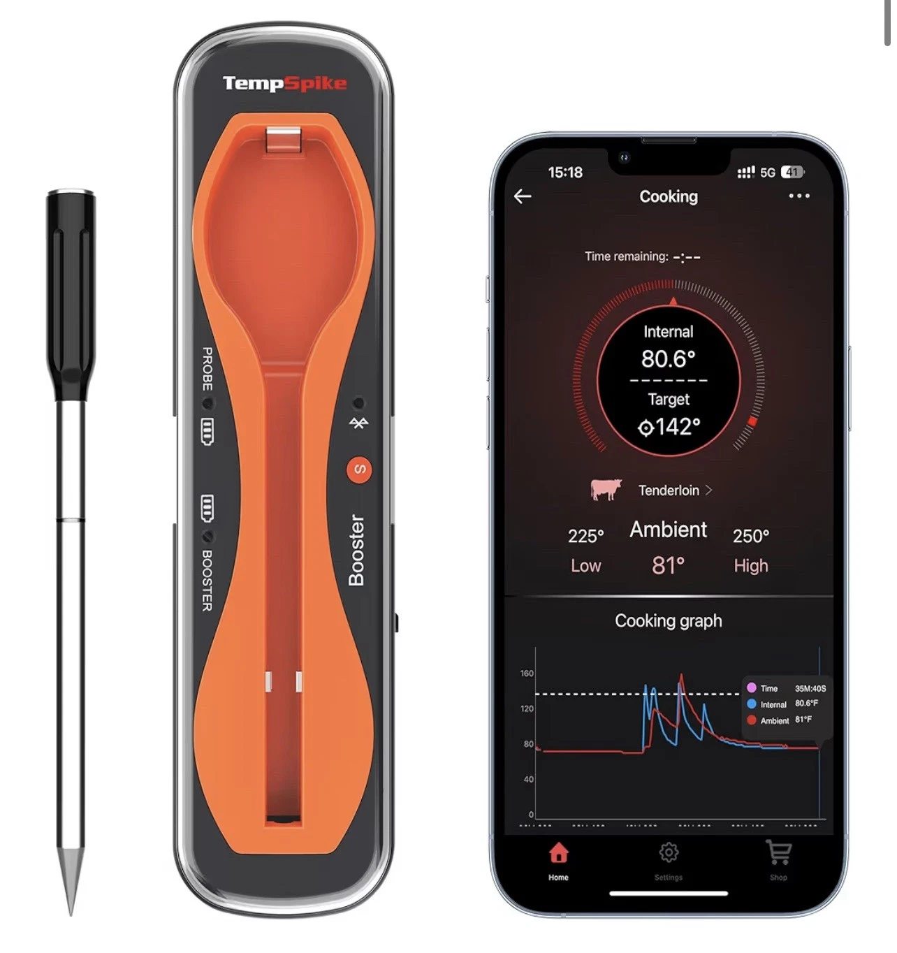 ThermoPro TempSpike 500 ft Wireless Meat Thermometer - Digital Bluetooth