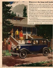 1930 Ford Model A Town Sedan Original ad - Wherever the long trail leads - Rare