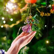 Elphaba and Glinda 2D FLAT Effect Christmas Ornament, Wizard of Oz Wicked Musica