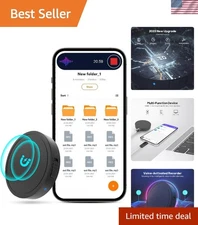 Compact 128GB Voice Recorder with Magnet - 1600 Hours for Meetings & Lectures