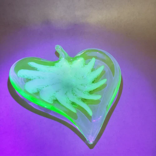 Vintage  Depression Glass Leaf Candy Dish