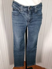 Pantalon ARMANI Jeans Bleu délavé  slim 36/38 w27 taille haute logo métal