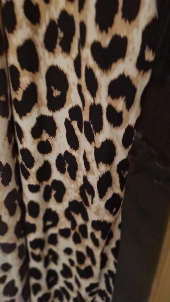 Kimono, Cardigan, Bademantel Gr.50/52 Hausmantel, Mantel, Kurzarm, Leoprint - Bild 3 von 4