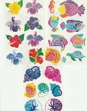 Mrs Grossman Tropical Flowers Shells Fish Stickers Posh Impressions - YOU PICK