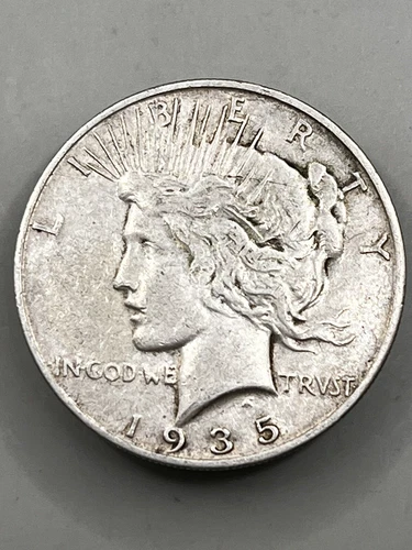 1935-S $1 Peace US Silver Dollar VF Album Filler - 24741