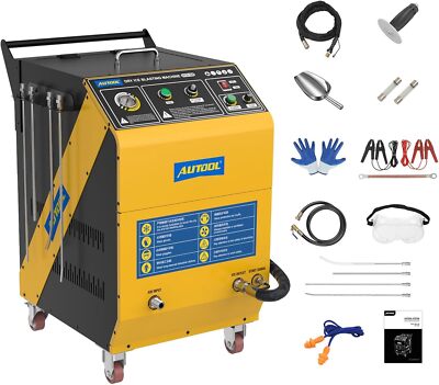 AUTOOL Trockeneisstrahlgerät Trockeneis Strahlanlage 7,5KG Trockeneiskapazität