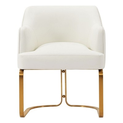 Manhattan Comfort Reeva Dining Armchair with Solid Wood Frame in Cream