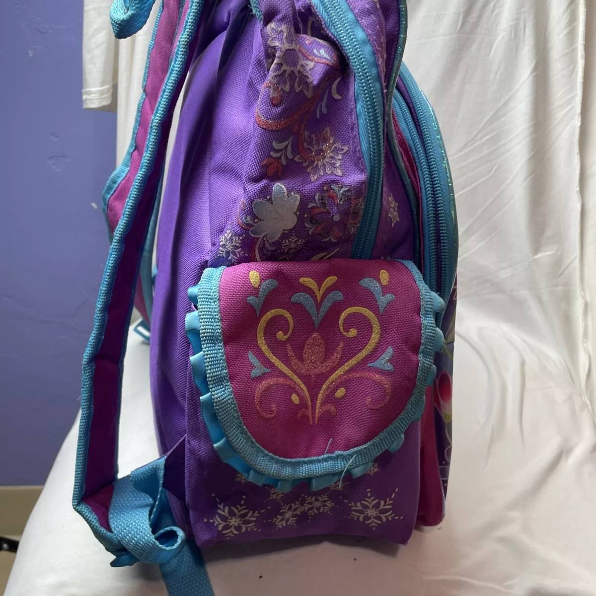 Disney Princess Frozen Elsa & Anna Matching Large 16 Inches Backpack With  Lunch Bag Set