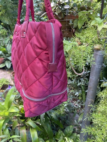 SAM EDELMAN ARIANNA QUILTED PUFFER TOTE HANDBAG WINE With MATCHING CLUTCH LOVE - Picture 22 of 22