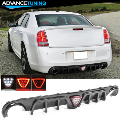 Fits 12-14 Chrysler 300 SRT Rear Diffuser Bumper Lip Valance with Red ...
