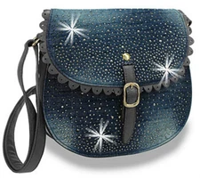 Rhinestone Accented Cross Body Handbag Handbag Fashion Purse Bag Bling Sling New
