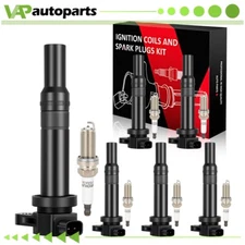 6 For 2007(11/2006)-2009 Hyundai Santa Fe 2.7L V6 Ignition Coil & Spark Plug