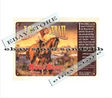 LOST TRAIL ROOT BEER horse rider Louisburg Kansas metal tin sign reproduction