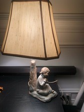 RARE Zaphir Figure by Lladro of a Girl and Doll Lamp 21.5 inch