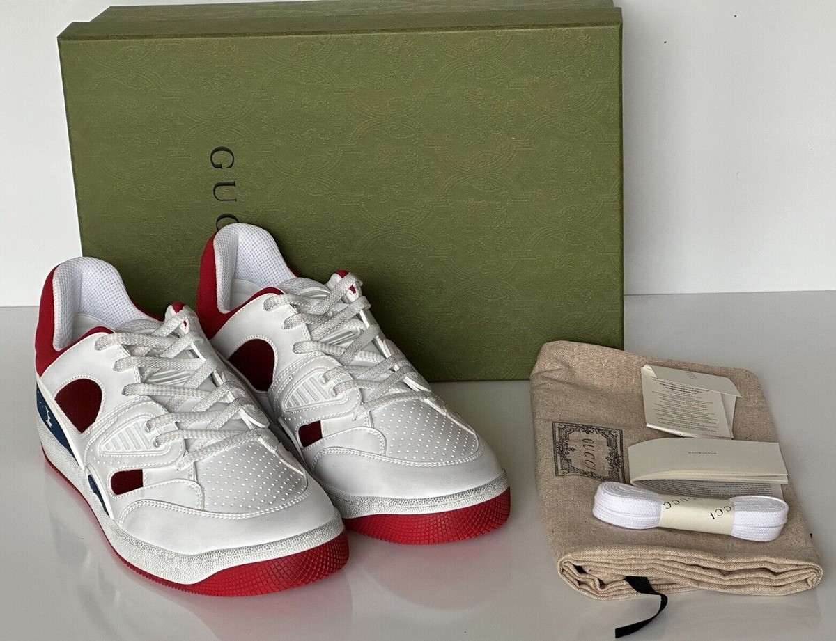 GUCCI ライトン Gucci Men's Low-top White/Red Leather Sneakers 11.5 US