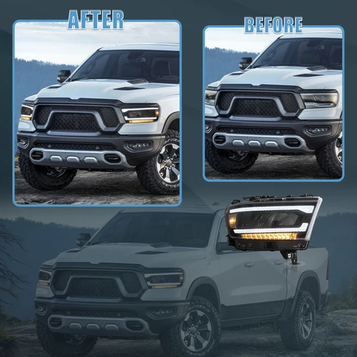 FULL LED Reflector Headlights Fit Dodge RAM 1500 2019-2023 2024 w/Sequential Set - Bild 5 von 9