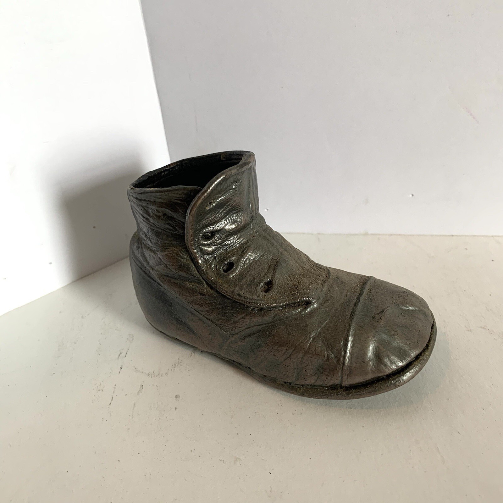 Vintage Antique Dipped Single Baby Shoe, Silver Bootie
