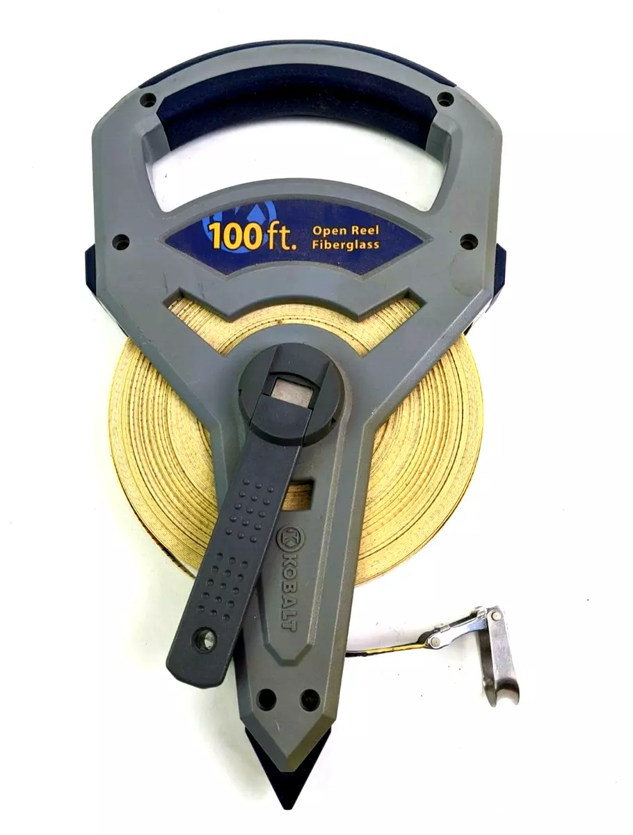 Kobalt 100 Foot Open Reel Fiberglass Tape Measure Durable Solid