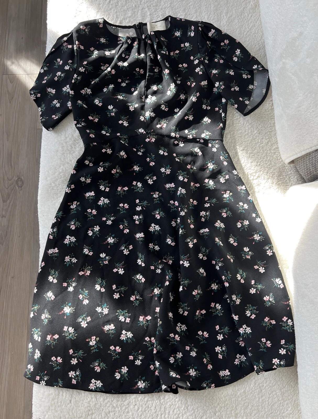 Abito Kate Spade nero floreale manica corta Taglia 4