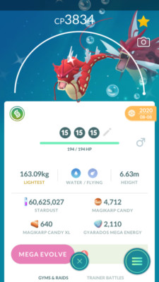 Pokemon Trade GO - Shiny Gyarados 3Moveset Maxed Level 50 - Best PVP Master