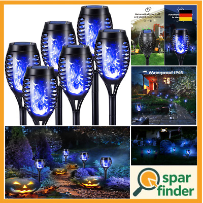 Solar Lights Pack 6, IP65-Wasserfest, Realistische Flamme, Outdoor-Garten-Lampen