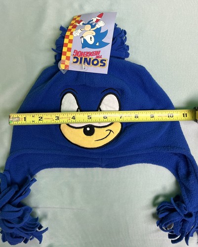 Sega Bioworld SonicThe Hedgehog Face Head Knit Laplander Beanie Hat Blue OSFM - Picture 7 of 8