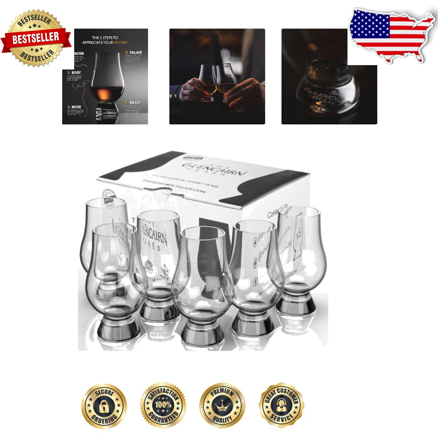 Premium 12 Count Whisky Glass Set with Tapered Mouth – Enhance Your Experience-image