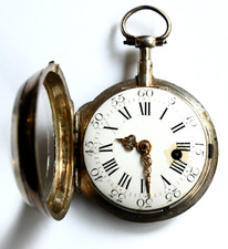 ANTIQUE VERGE SILVER REGNIER ARRAS FUSEE French 18th C 1700s POCKET WATCH WORKS