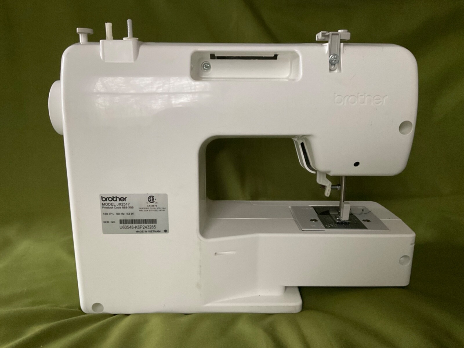 VNC WHITE BROTHER JX2517 SEWING MACHINE W/FOOT PEDAL TESTED 17 STITCHES