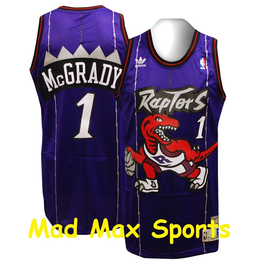 Men 1 Tracy McGrady Jersey White Toronto Raptors Throwback Swingman