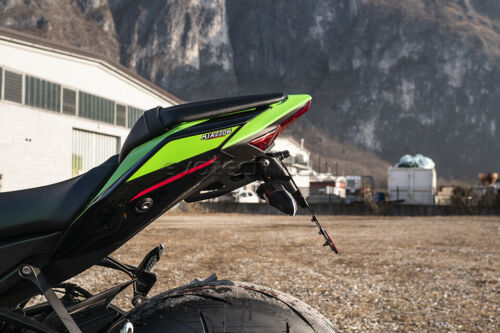 EVOTECH PORTATARGA REGOLABILE RECLINABILE KAWASAKI ZX10R / NINJA SE 2016-2022 - Foto 2 di 3