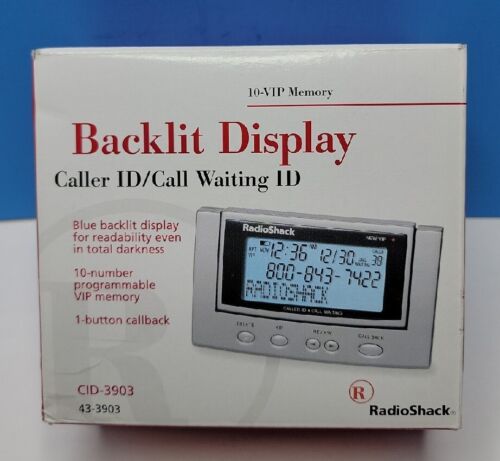 Véritable cabane radio Tandy 43-3903 appelant ID appel en attente écran rétroéclairé - Photo 1/5