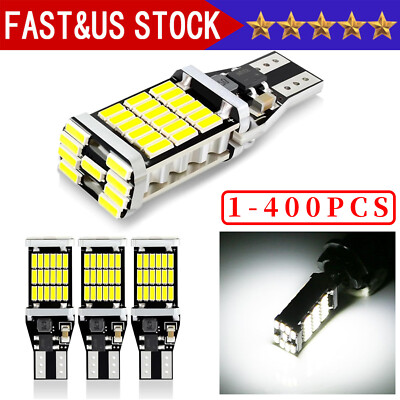 T15 921 912 LED Reverse Backup Light Bulbs W16W 916 6000K Super Bright White