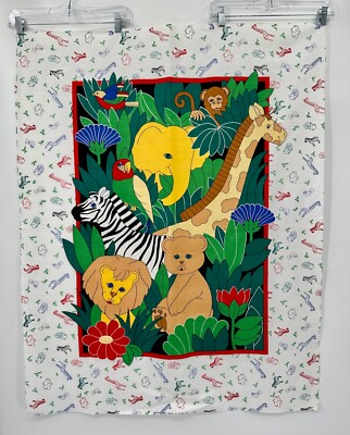 Jungle Safari Animals Quilting Fabric Panel Spring Industries Lion